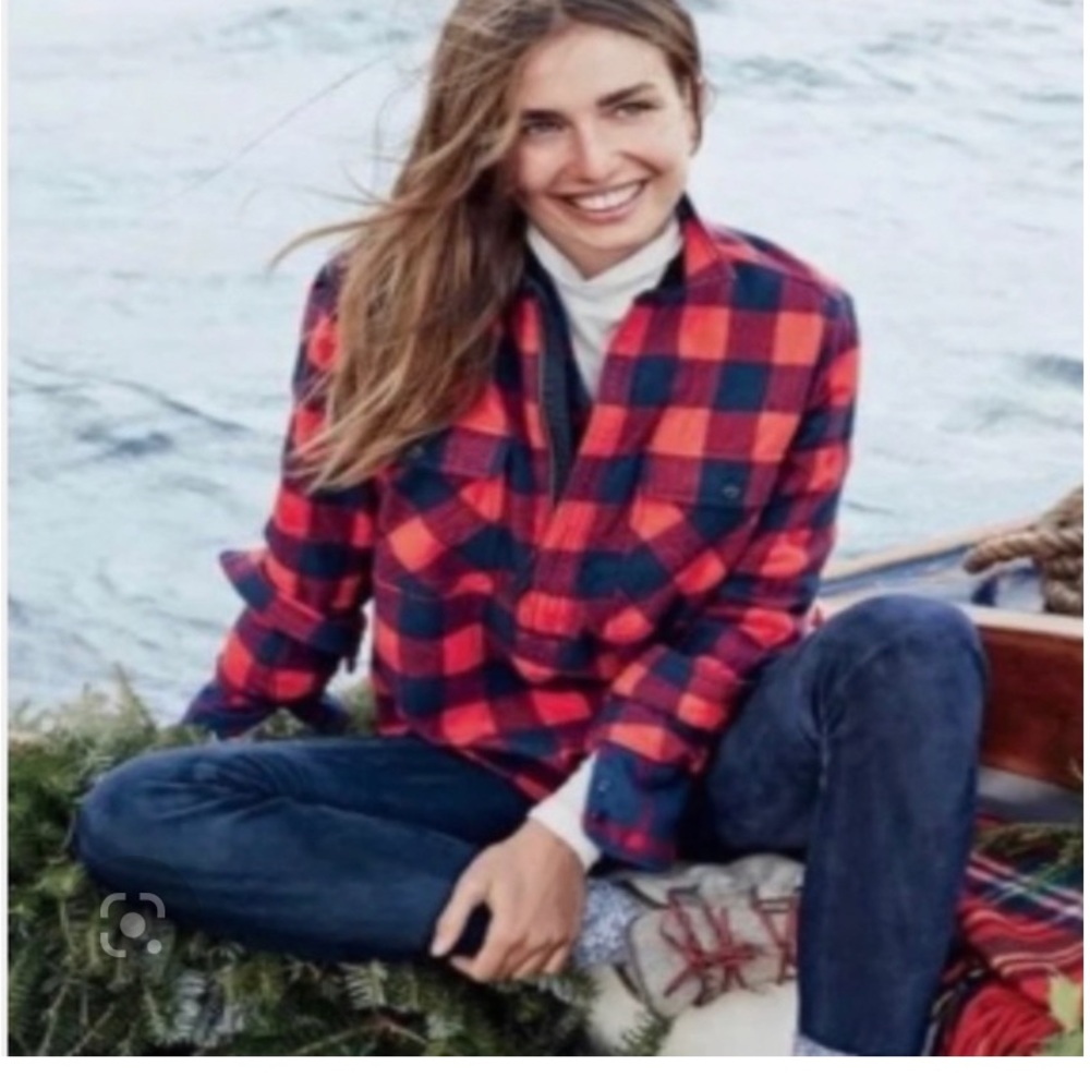 J Crew Buffalo check pop over